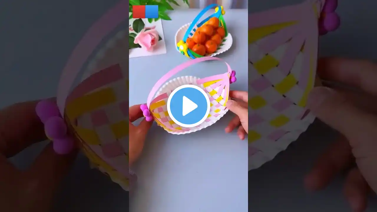 DIY Paper Craft food Basket 🧺 #shorts #origami #school #youtubeshorts #satisfying #foryou #viral