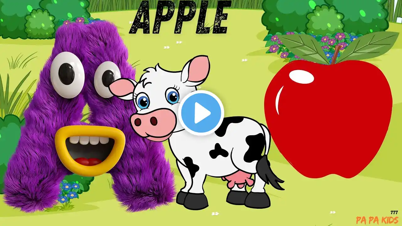 A for apple | phonics song | a for apple b for ball |Phonics Song 2 with TWO Words in 3D - A For Air