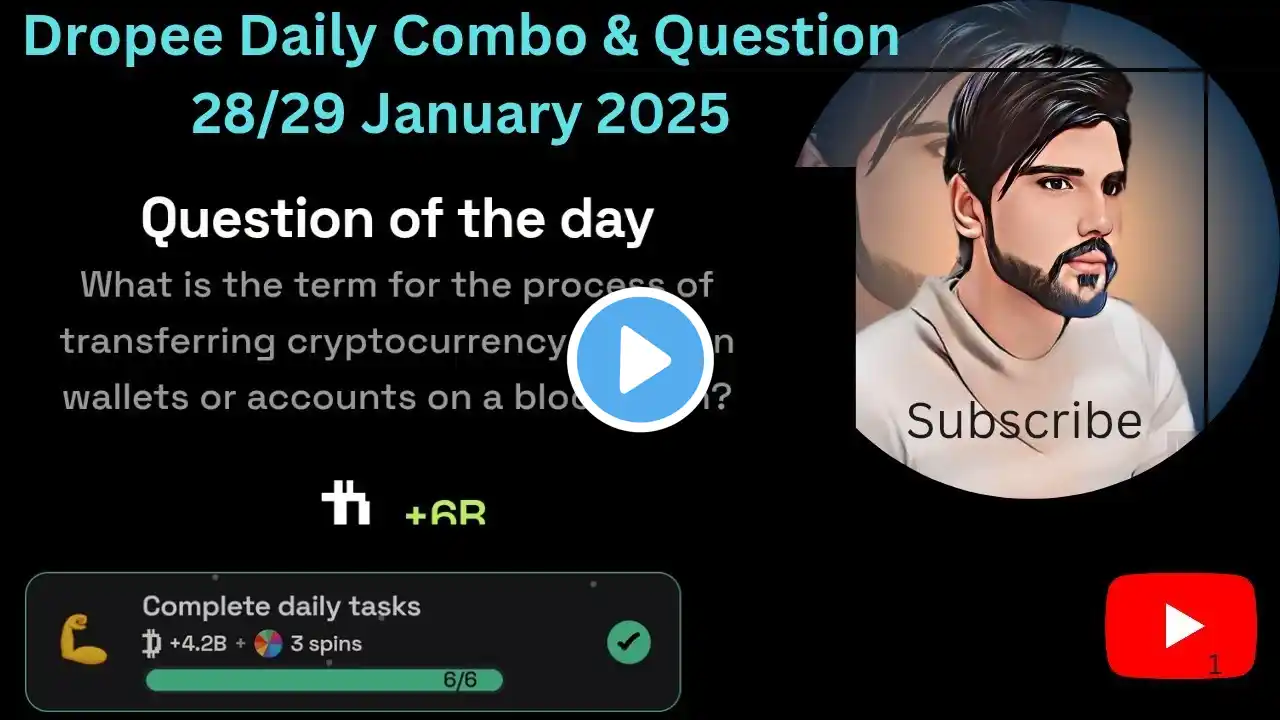 dropee daily combo / dropee daily question / dropee complete daily task #sahir Tips#subscribe #drop