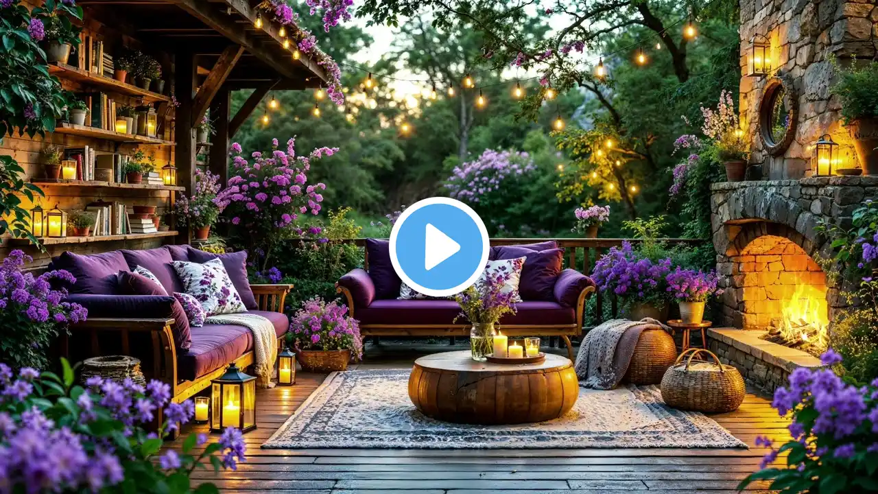 Spring Corner with Fireplace Sounds 🌸 Peaceful Background Ambience for Work & Sleep