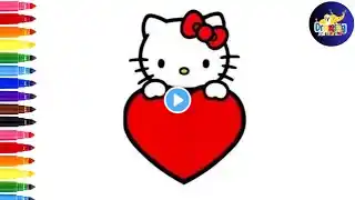 How To Draw A Cute Hello Kitty With Heart, Hello Kitty Drawing For Kids@HelloKittyandFriends