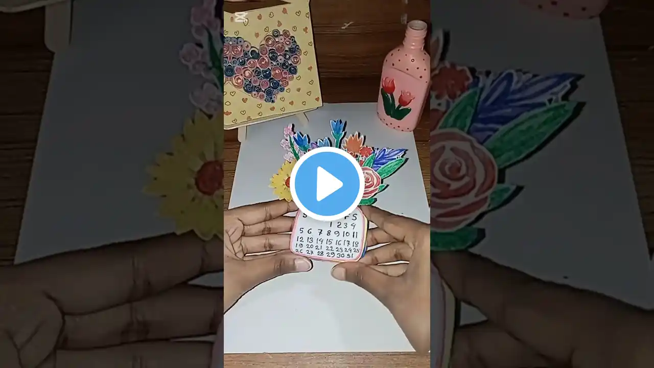 Making Most Viral Floral🌺Calendar || DIY Calendar for 2025 || #diy #art #calendar2025 #shorts
