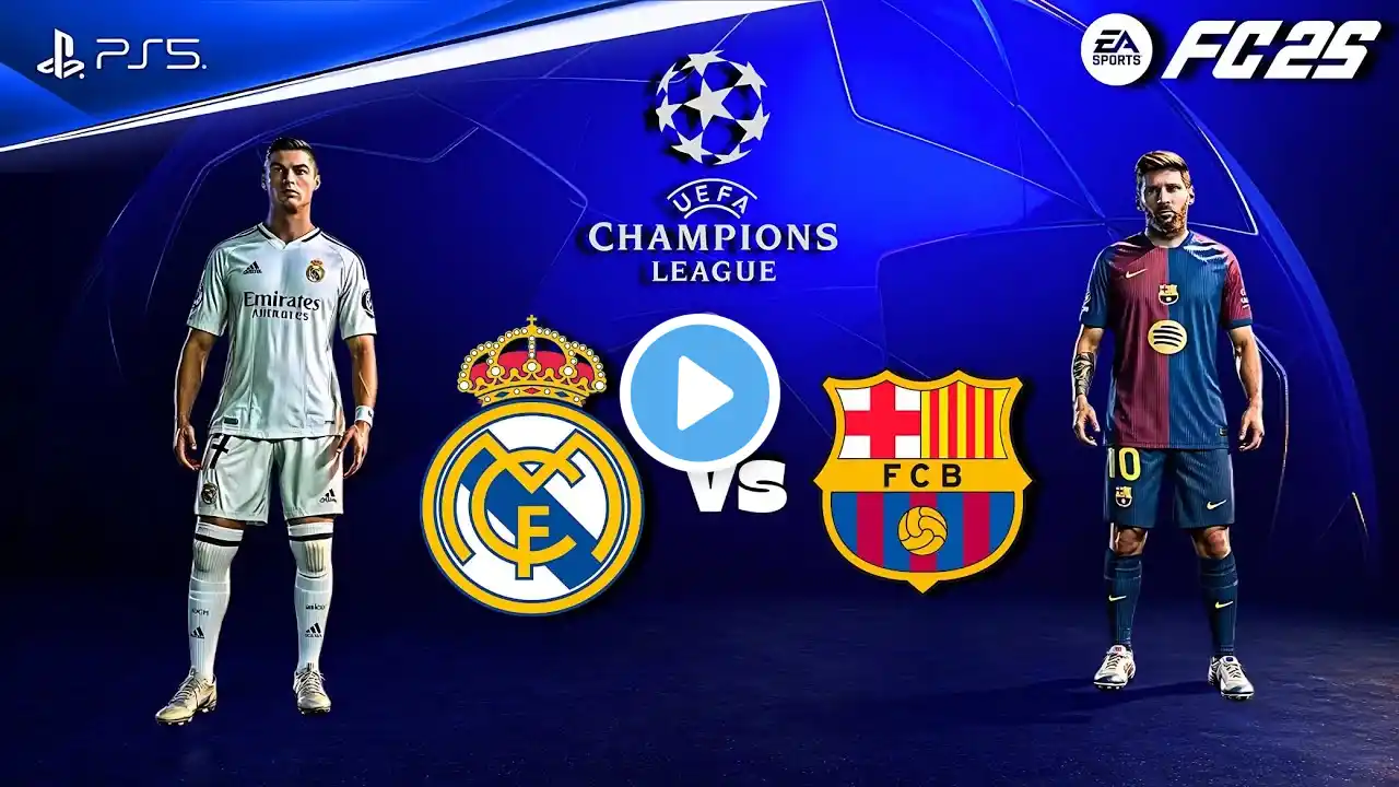 FC 25 - Real Madrid vs. Barcelona Ft. Ronaldo, Messi, | UEFA Champions League Final | {4K60FPS}