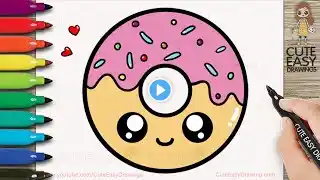 How to Draw a Cute Donut Easy Drawing and Coloring for Kids and Toddlers