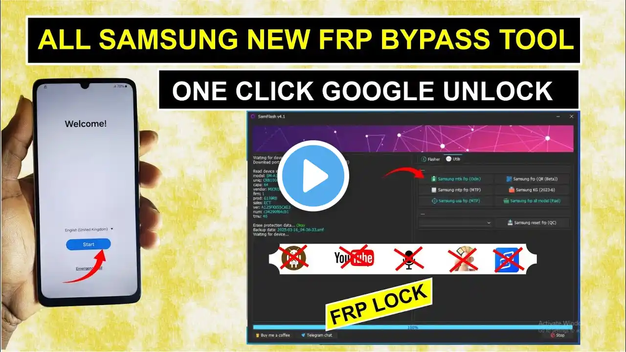 Samsung A30s/A20/A10/A23/A12/A10e/A20e/A13/A7/A14 FRP Bypass New Tool 2025 ||100%✅ CONFIRMED