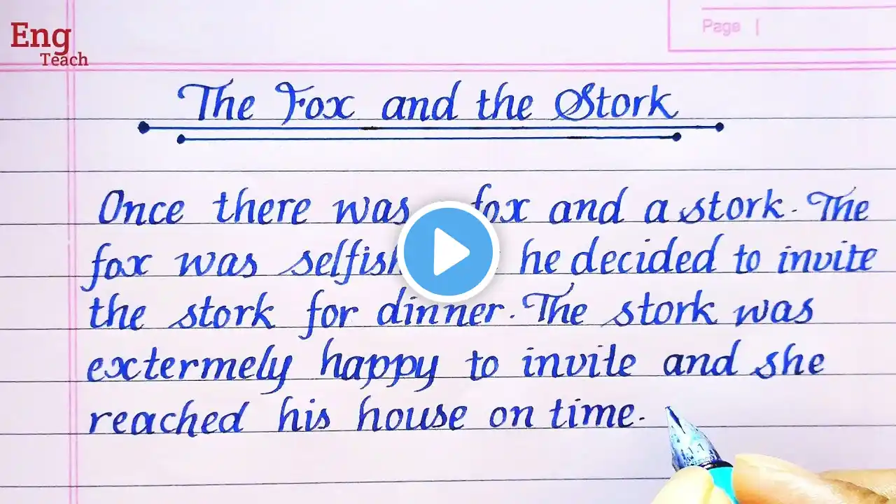 Short story: The Fox and the Stork | Fox and stork story | Short story| story|Moral Story|Eng Teach