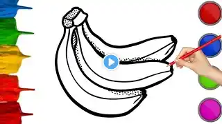 Learn FRUITS, Painting and Colouring for Kids & Toddlers | #how to Draw Banana /#drawing #art #viral