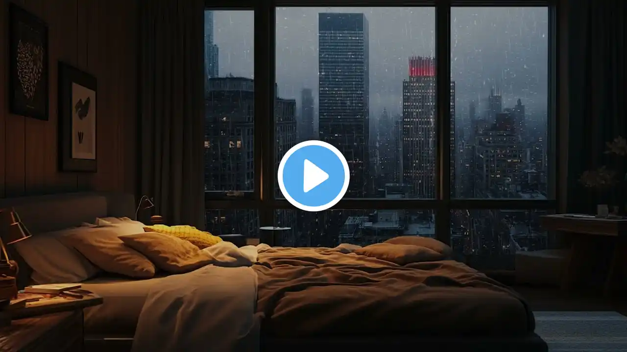 Rain Sounds & Cozy Jazz Music in a Bedroom: Relax and Unwind for Peaceful Sleep