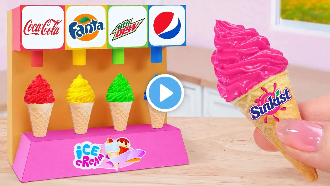 COLA PEPSI FANTA Ice Cream! 😲Amazing Miniature Rainbow Ice Cream Decorating 🍹Mini Cakes Recipe