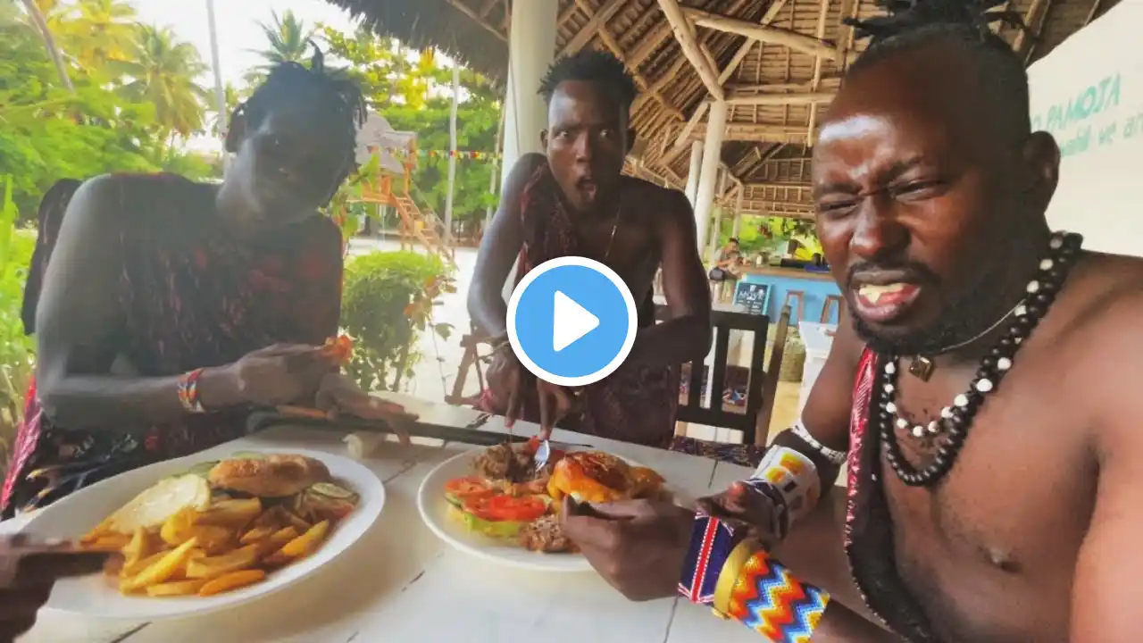 African Tribe tries Burger for the first time