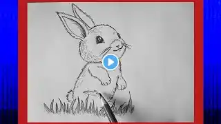 Simple Rabbit drawing for begginners | how to draw a rabbit, how to draw a rabbit easy #rabbit