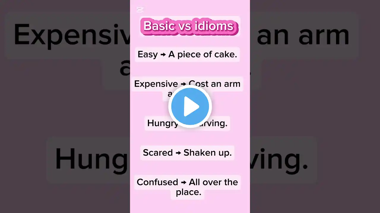 Basic vs idioms. #english #shorts #short #viralvideo #video