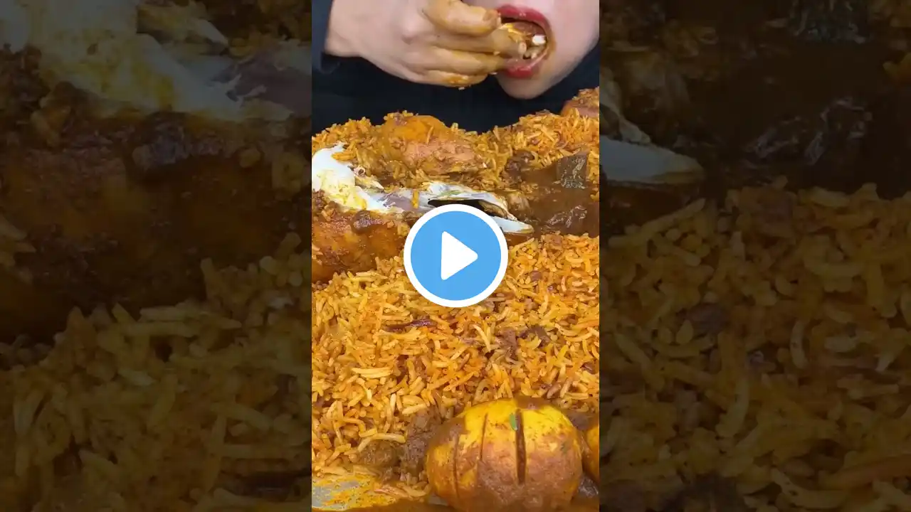 ASMR EATING CHICKEN BIRYANI, WHOLE CHICKEN CURRY,EGG LABABDAR, BUTTER NAAN BUTTER CHICKEN, RAITA