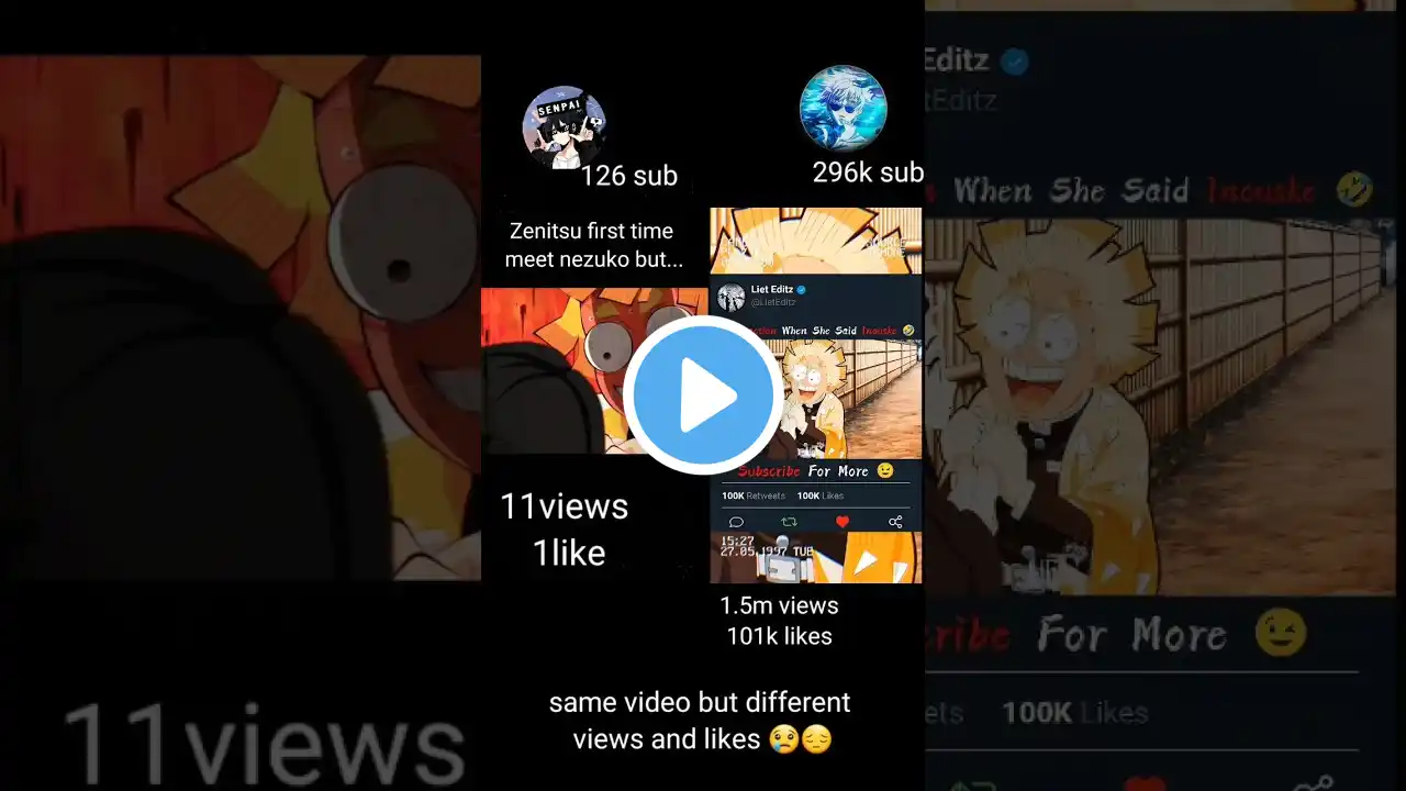 [ Liet editz vs Senpai_Editz 😱 same video but different likes and views 😭😢😔 ] #vs #anime #animeedit