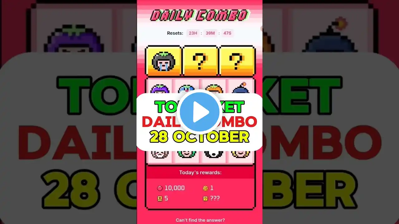 Tomarket Daily Combo 28 October | Tomarket Today Combo | Tomarket Combo | Tomarket Combo Card