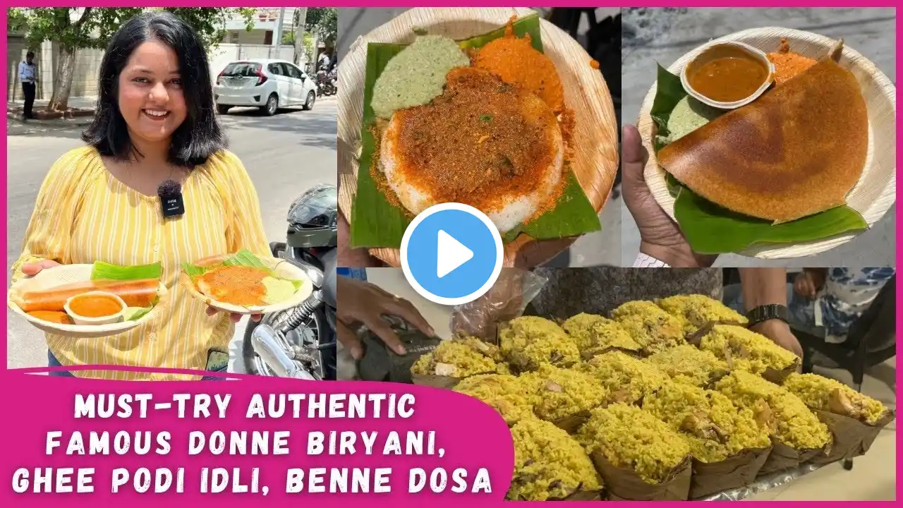 Bangalore's INSANE Street Food Tour  | FAMOUS BENNE DOSA | FAMOUS DONNE BIRYANI 😍 #Bangalorefood