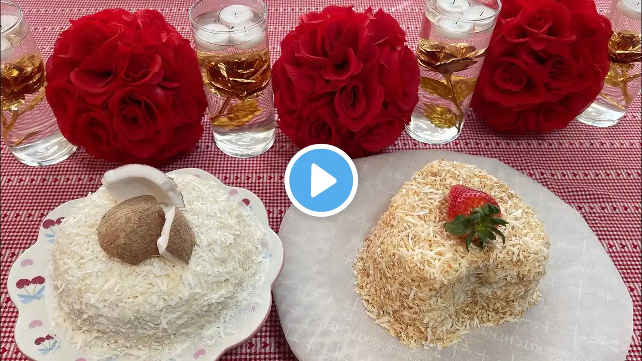 COCONUT CAKE RECIPE / HOW TO MAKE COCONUT CAKE AT HOME ￼/￼ VALENTINE’S DAY!