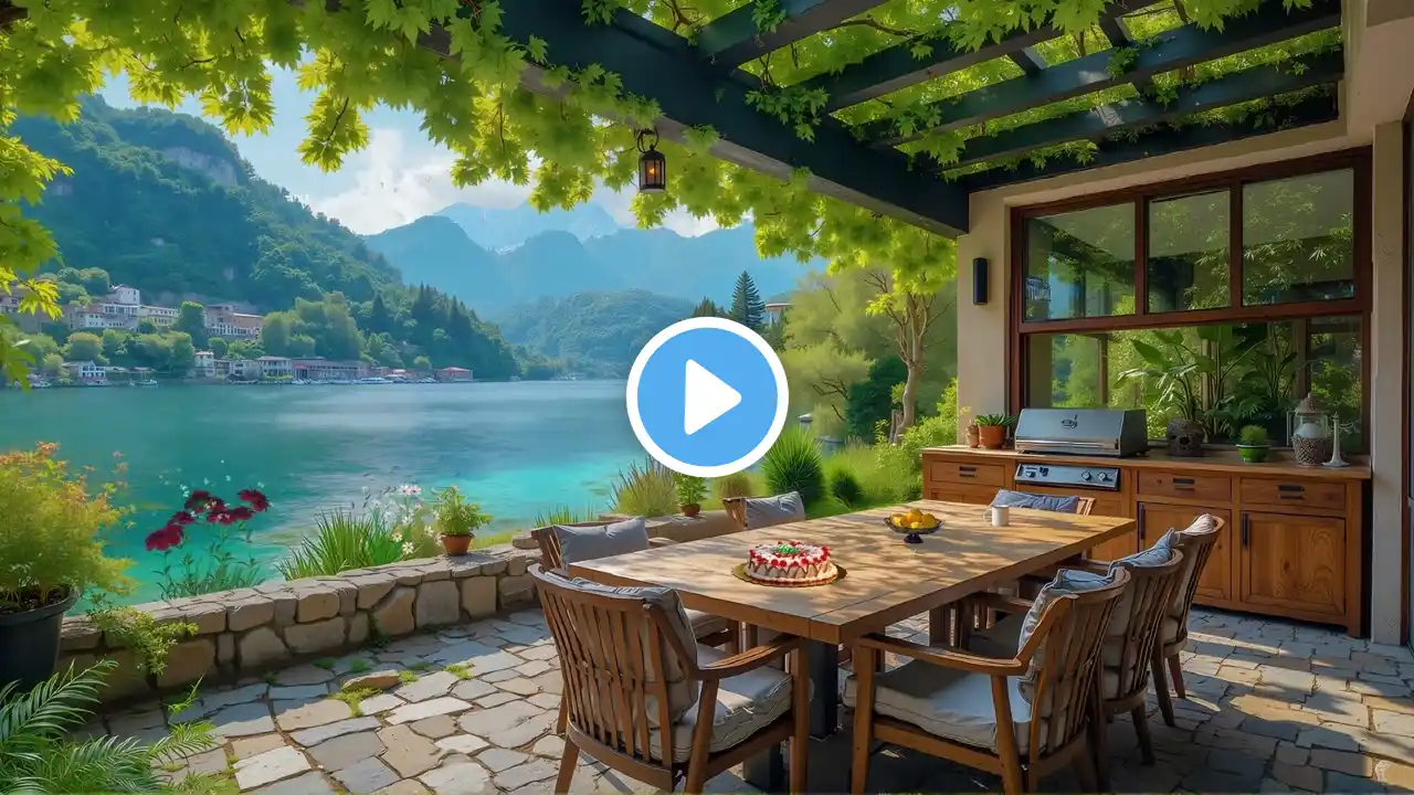 Soothing Jazz Instrumental Music and Soft Piano Jazz 🏞️ Cozy Spring Atmosphere with Lakeside View