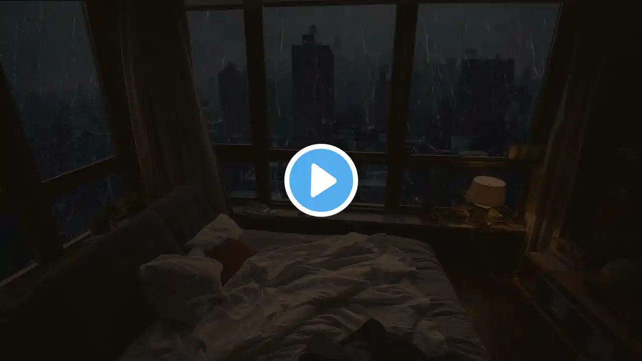 Rain Sounds for Sleeping - Sound of Heavy Rainstorm & Thunder in the Misty Forest At Night