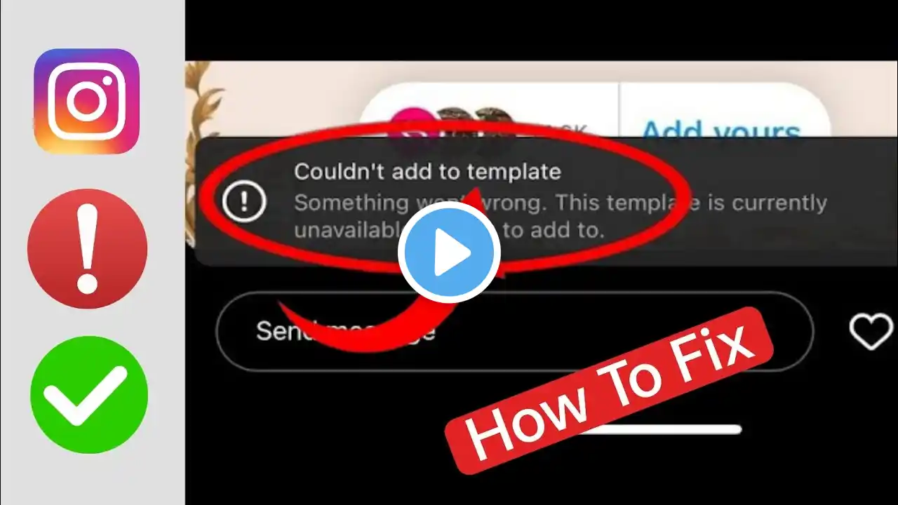 How To Fix Instagram Couldn't add to template Something went wrong (Update)|Couldn't add to template