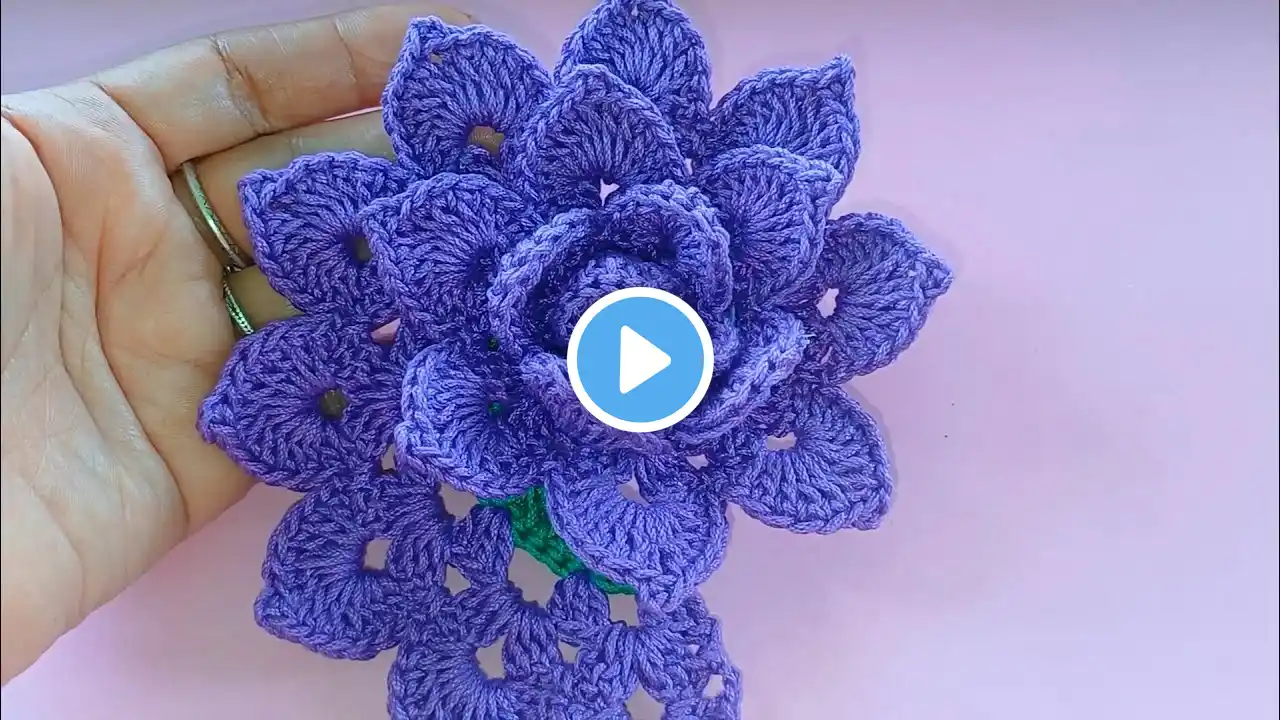 COMO HACER ROSAS TEJIDAS A CROCHET FACIL /TURORIAL PASO A PASO