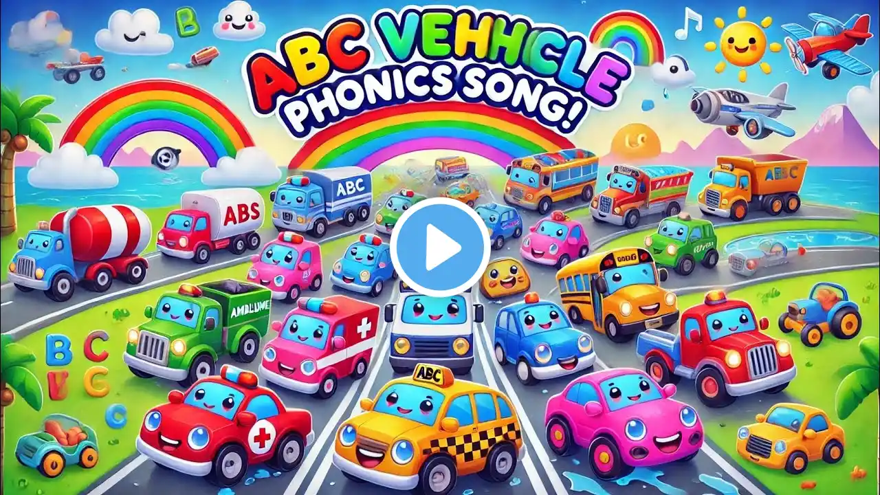 🚗🚁ABC Vehicle Phonics Song for Kids|Learn the Alphabet with Fun Vehicles🚜#abcphonics#viral#trending