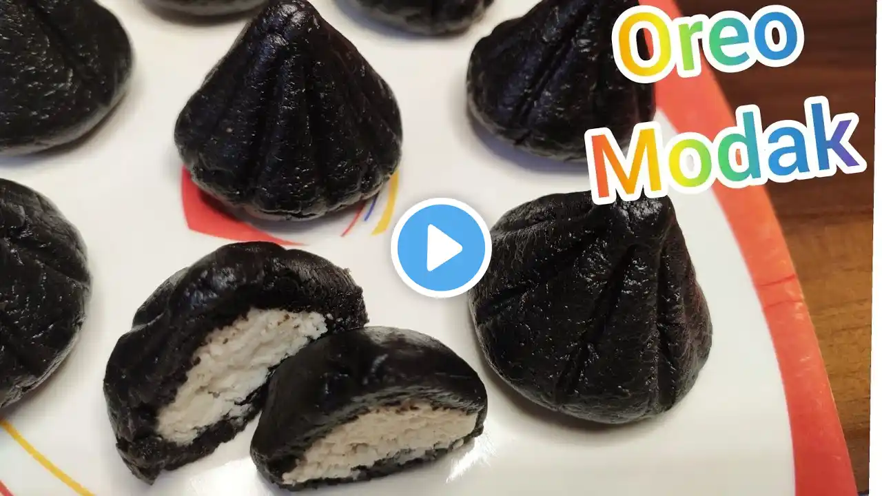 बिना गैस जलाए लाजवाब मिठाई | without mold modak recipe | Oreo biscuit Modak | stuffed Oreo modak