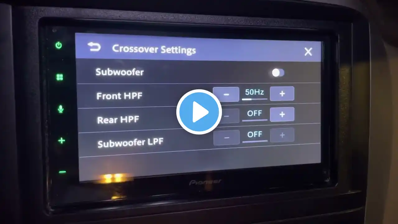 Adjusting Loudness and HPF settings so my new Pioneer stereo doesn’t sound crappy.