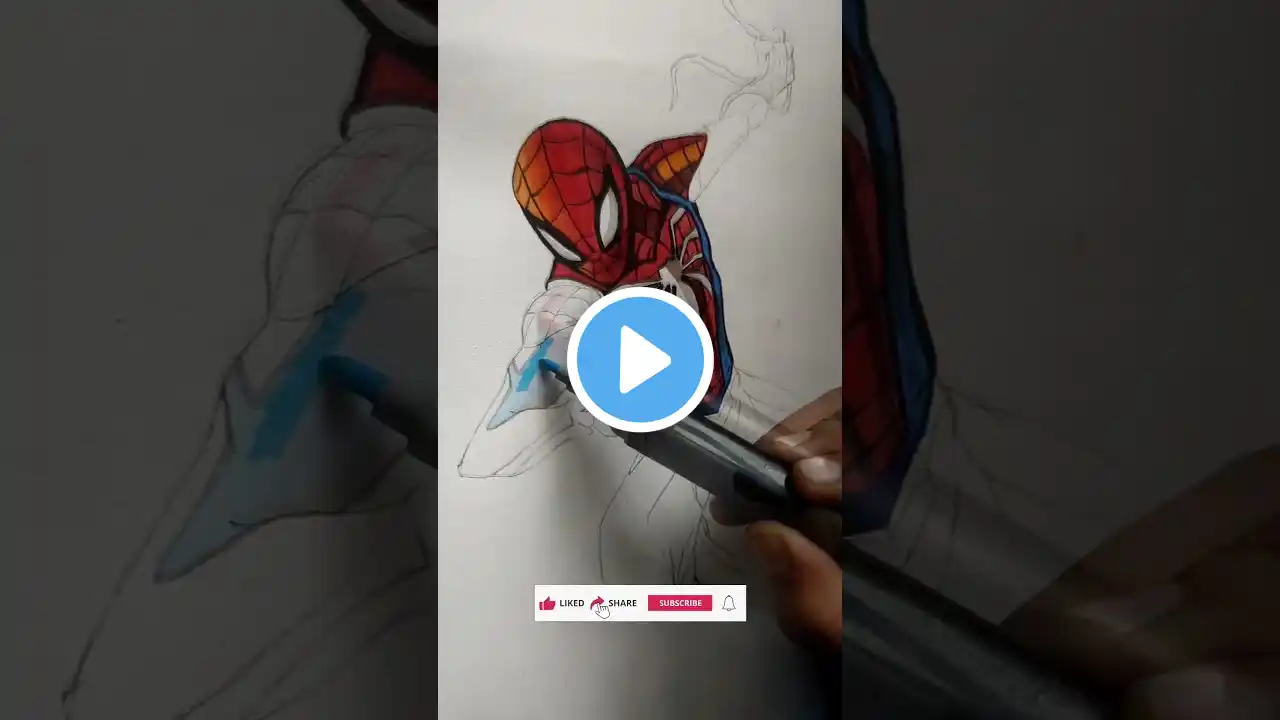 Drawing spiderman 😀🕷️ #viralshorts #shorts #trending #spiderman #milesmorales #explore #fyp