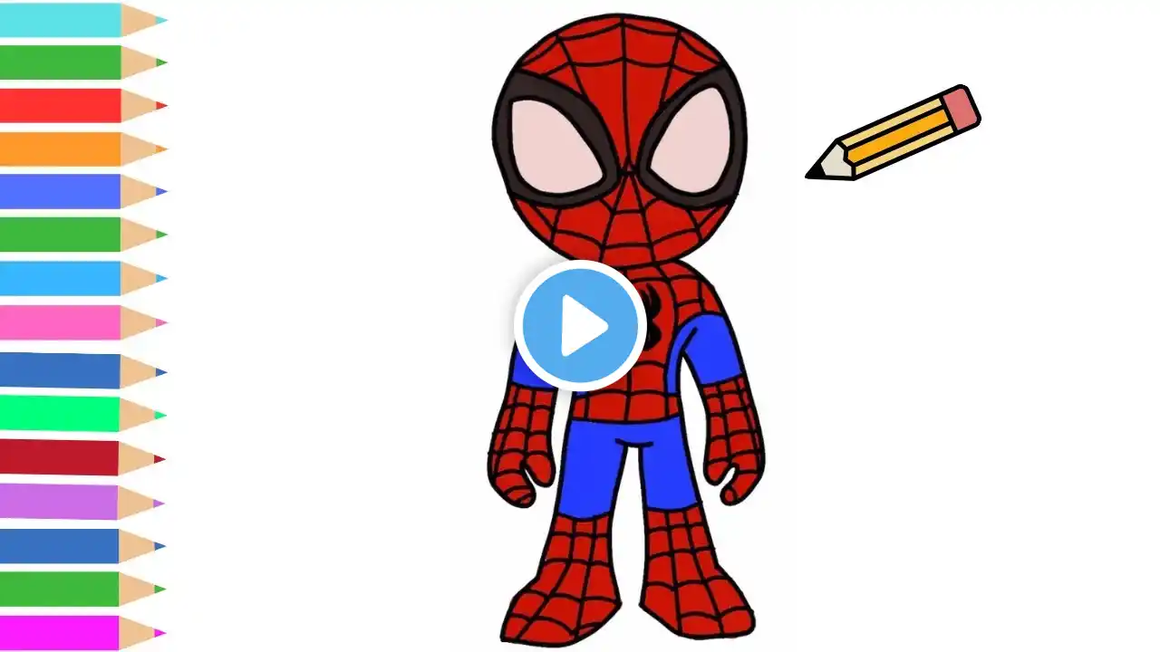How to draw spider-man easy | step by step tutorial | #spidermandrawing 🕸️🕸️🕷️