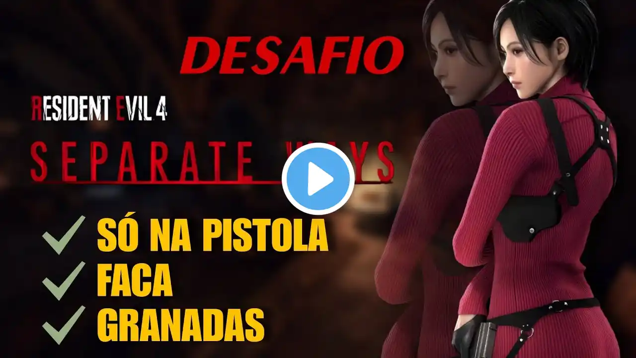 Jogando Resident Evil 4 Remake Separate Ways Só na pistola, e Faca, Granadas No Modo Intenso Part 01