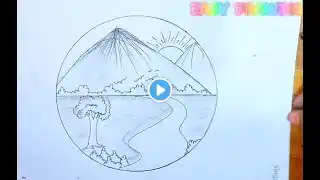 Easy circle scenery drawing ||Circle drawing for beginners || Circle drawing ||step by step #drawing