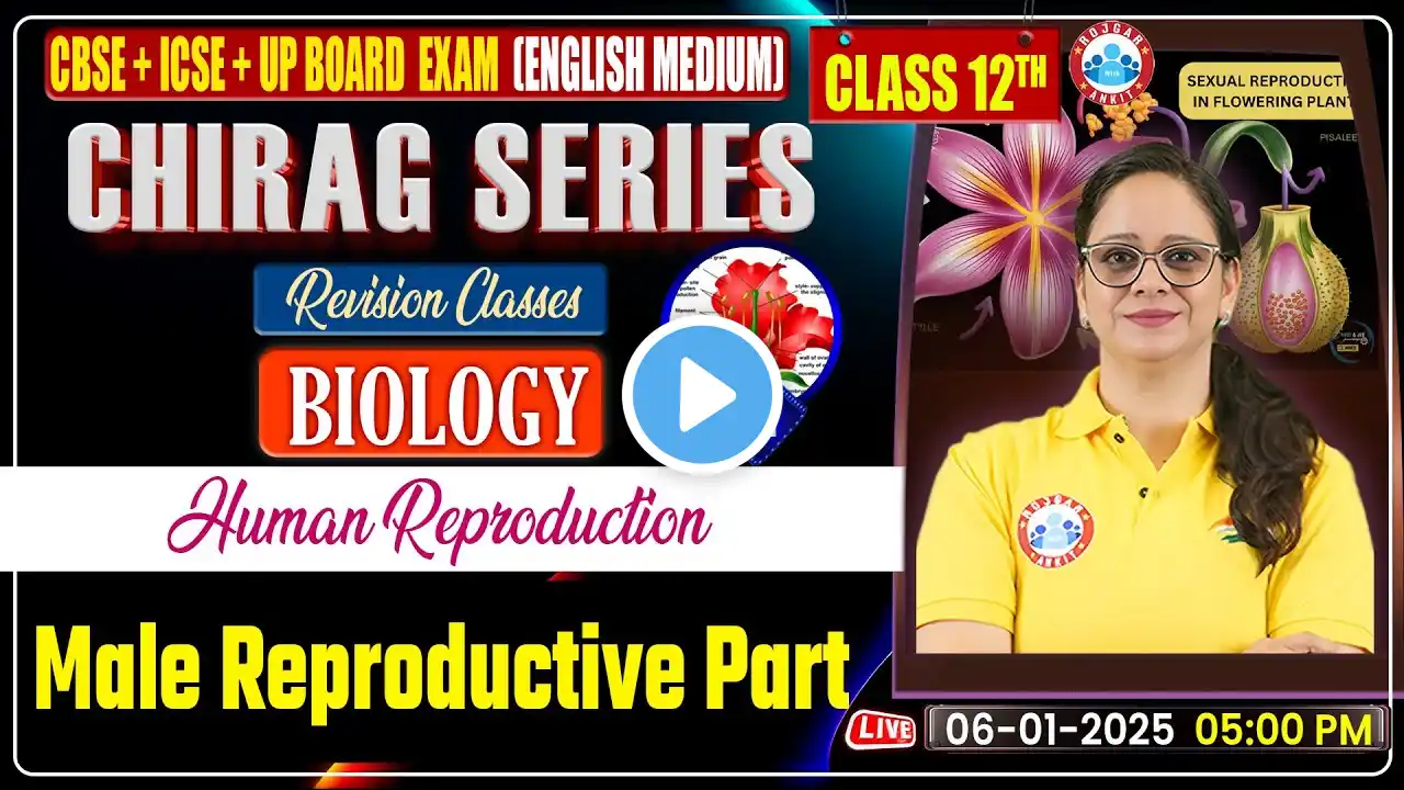 Class 12 Biology Human Reproduction | 12th Biology Chirag Series Revision Class | By Vandana Mam