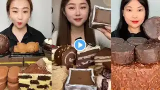 Crunchy chocolate eating challenge 🍰 || Full creamy chocolate eating 😋 || Mukbang Chinese food Asmr