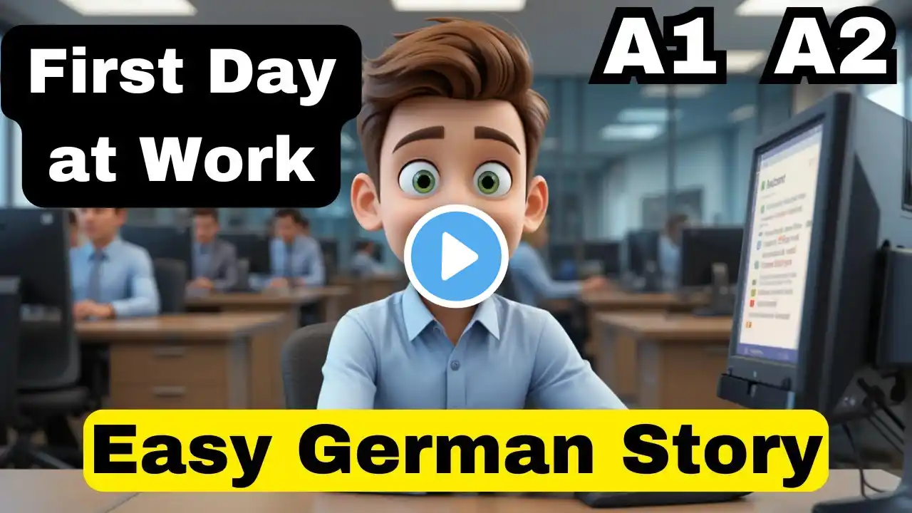 Learn German with simple story for beginners A1 - A2 | First Day at Work