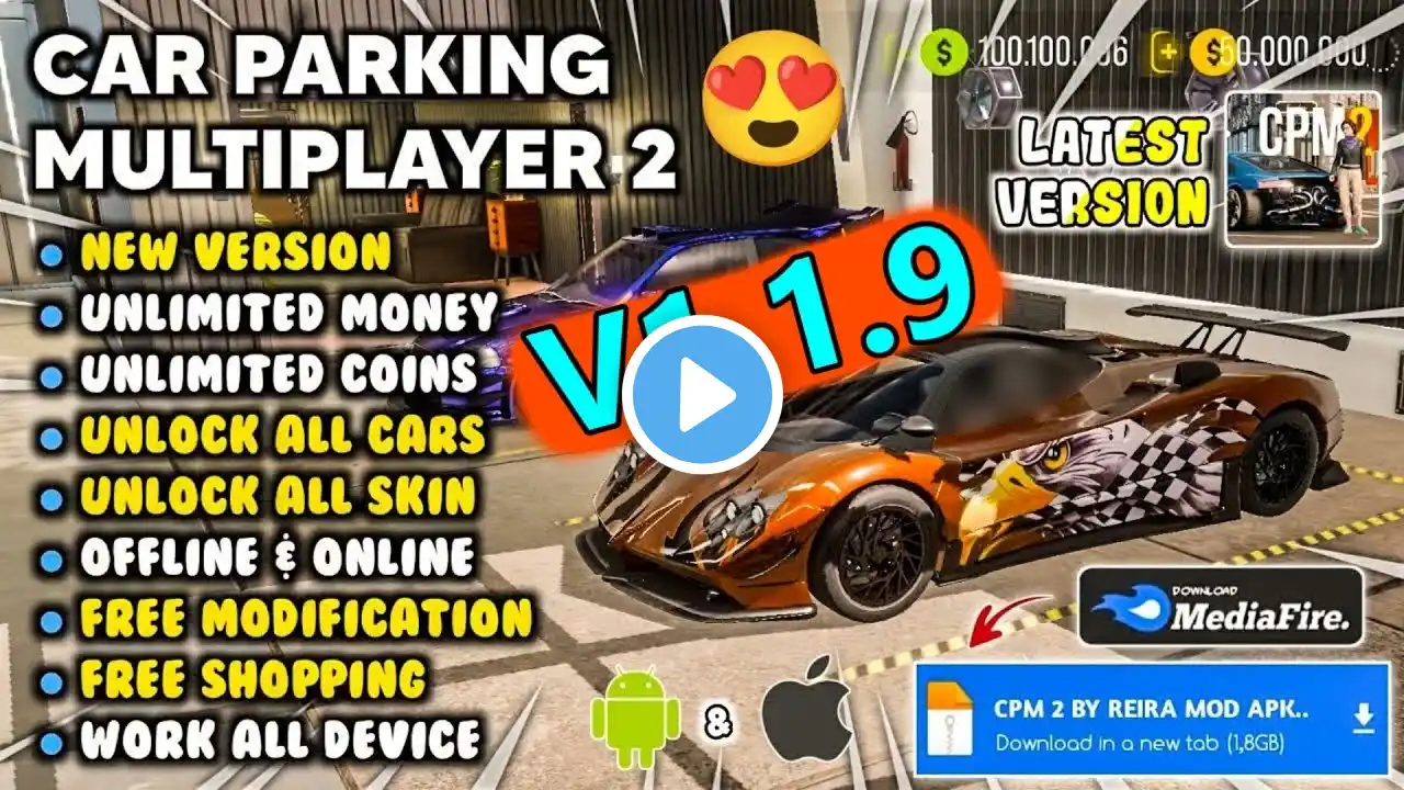 CPM2!! Car Parking Multiplayer 2 v 1.1.9 UNLIMITED Money & Coins All Cars UNLOCKED! New versión 2025