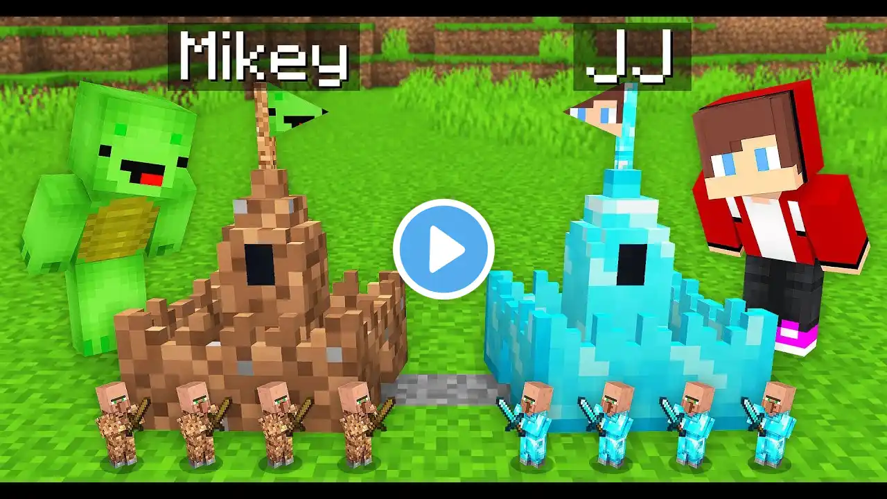 Mikey vs JJ Tiny Castle Survival Battle in Minecraft (Maizen)