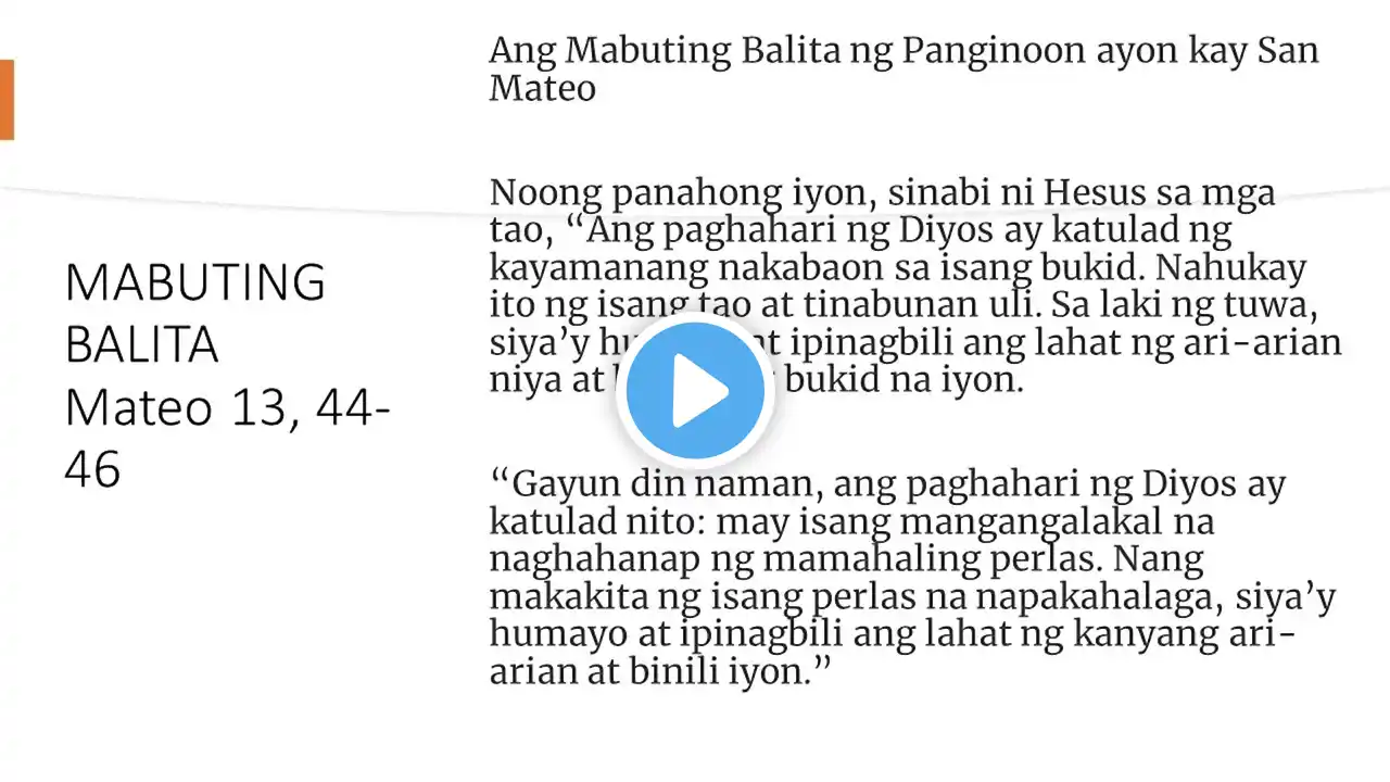 Mga Pagbasa para sa July 27, 2022 Tagalog Bible Reading