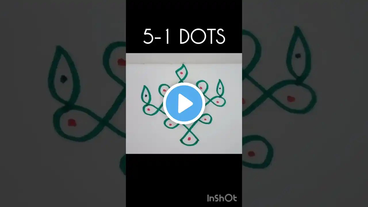 5-1 Sikku Kolam #trending #muggulu #ytshortsindia #shorts #easytamilkolam #kolam #sikkukolamwithdots