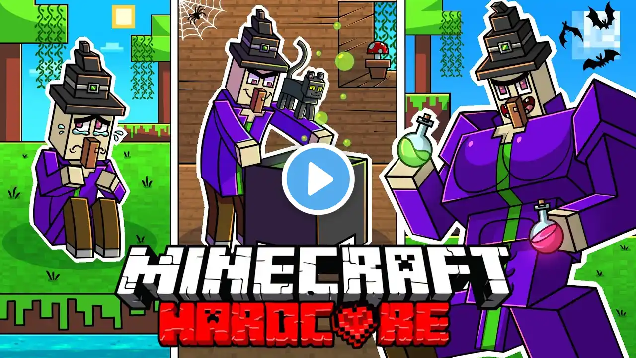 I Survived 1000 Days as a SCARY WITCH in HARDCORE Minecraft - Halloween Compilation