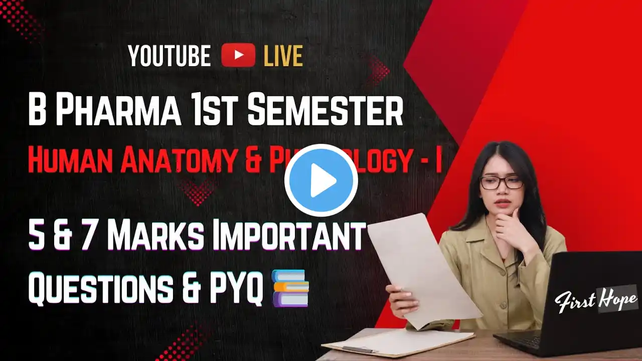 Human Anatomy & Physiology 1 | 5 & 7 Marks Important Questions & PYQ | B Pharma 1st Semester