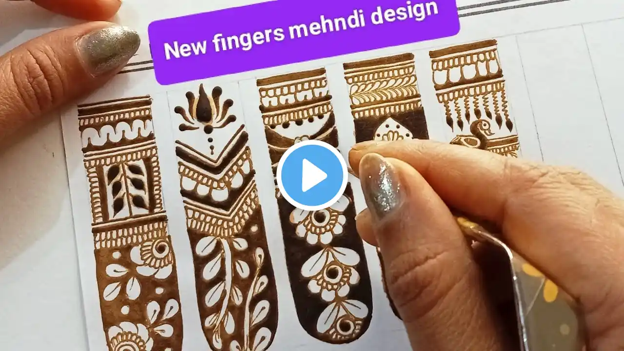 Fingers mehndi Design||हाथ की उंगलियों की मेहंदी डिजाइन कैसे लगाए|| mehndi lagana sikhe||easy trick