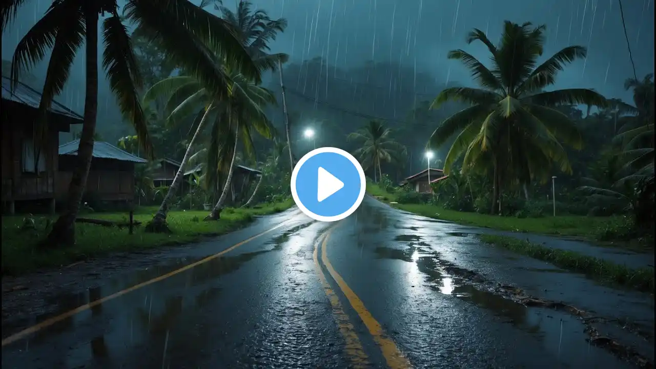 Relaxing Rain and Thunderstorm Sounds on a Peaceful Road to Calm Your Mind