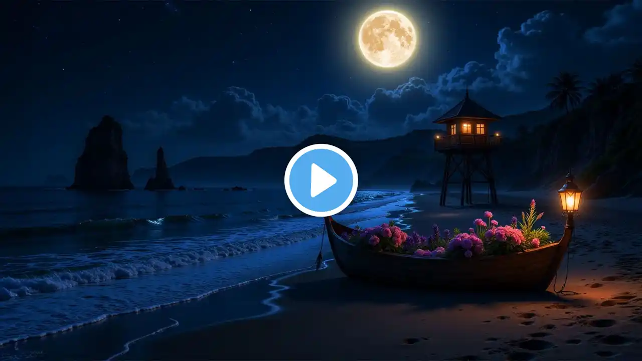 Fall Asleep With Nightly Ocean Waves Sounds • Eliminates All Negative Energy, Tranquil Night