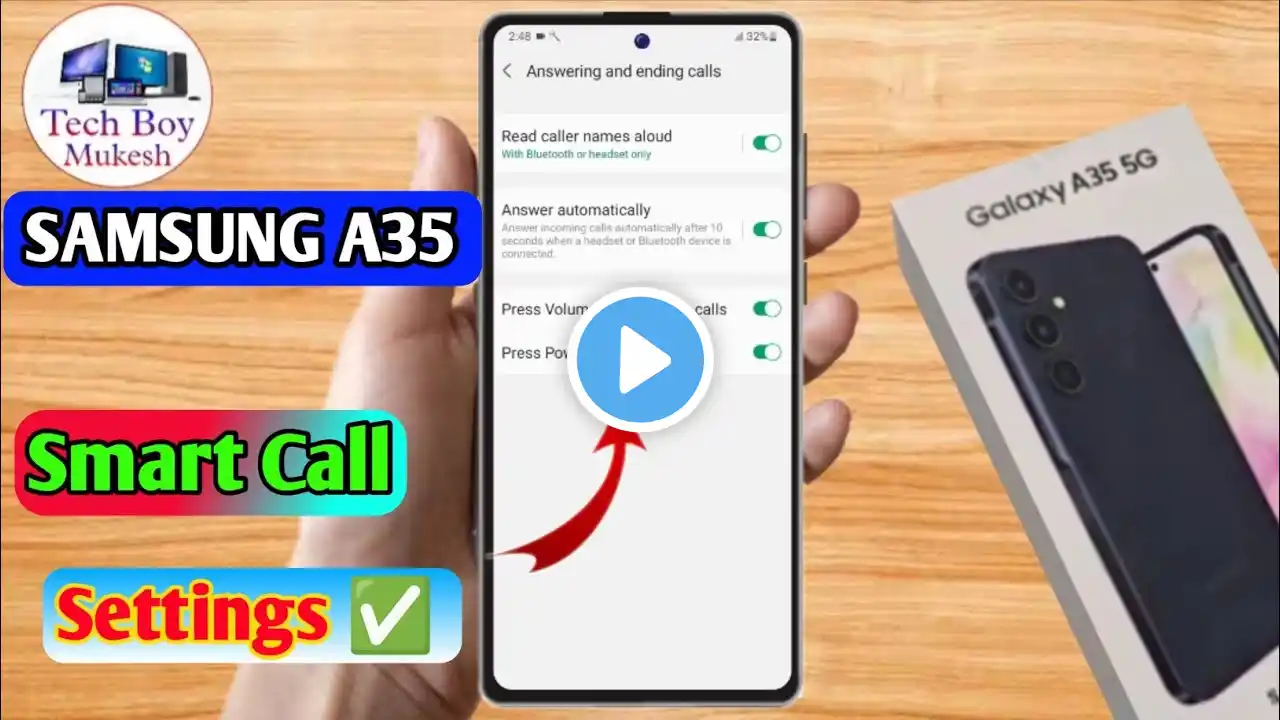 how to smart call in samsung a35 | samsung a35 smart call setting kaise kare