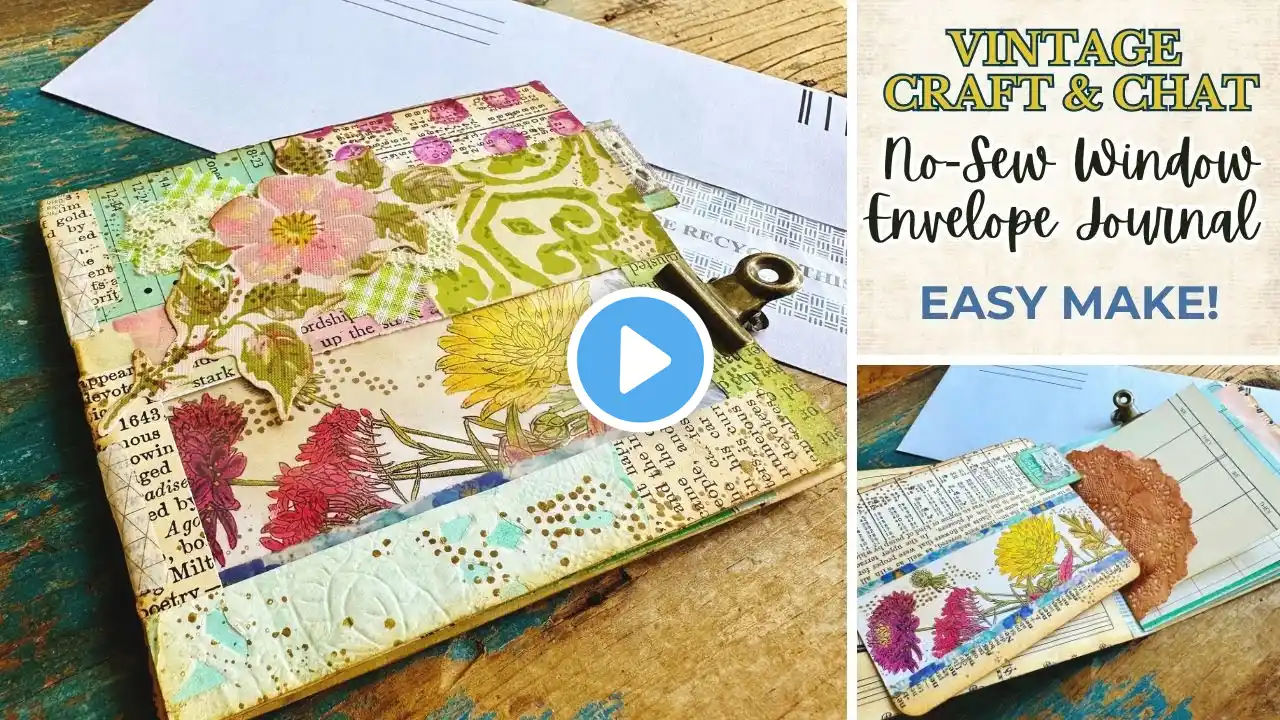 Window Envelope Journal - Easy Make No-Sew Tutorial with Journaling Card - Beginner #junkjournal