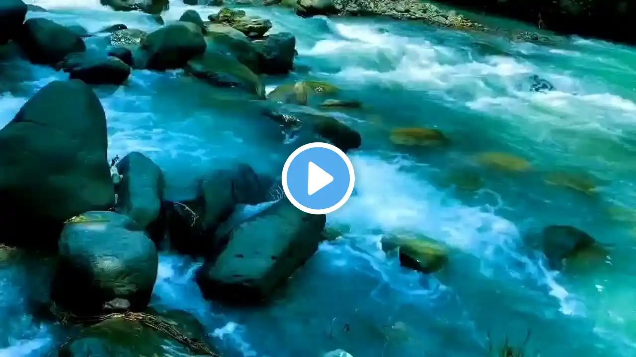 Mountain stream flowing | Forest river stream | Flowing water, white noise for sleeping