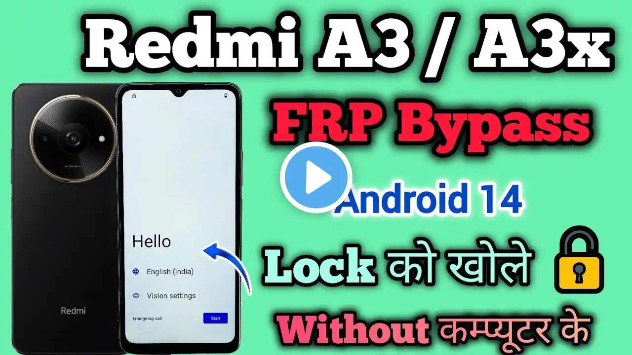 Redmi A3 / A3x || FRP Bypass || Android 14 || Google Account Unlock || Without Pc || New Method 2025