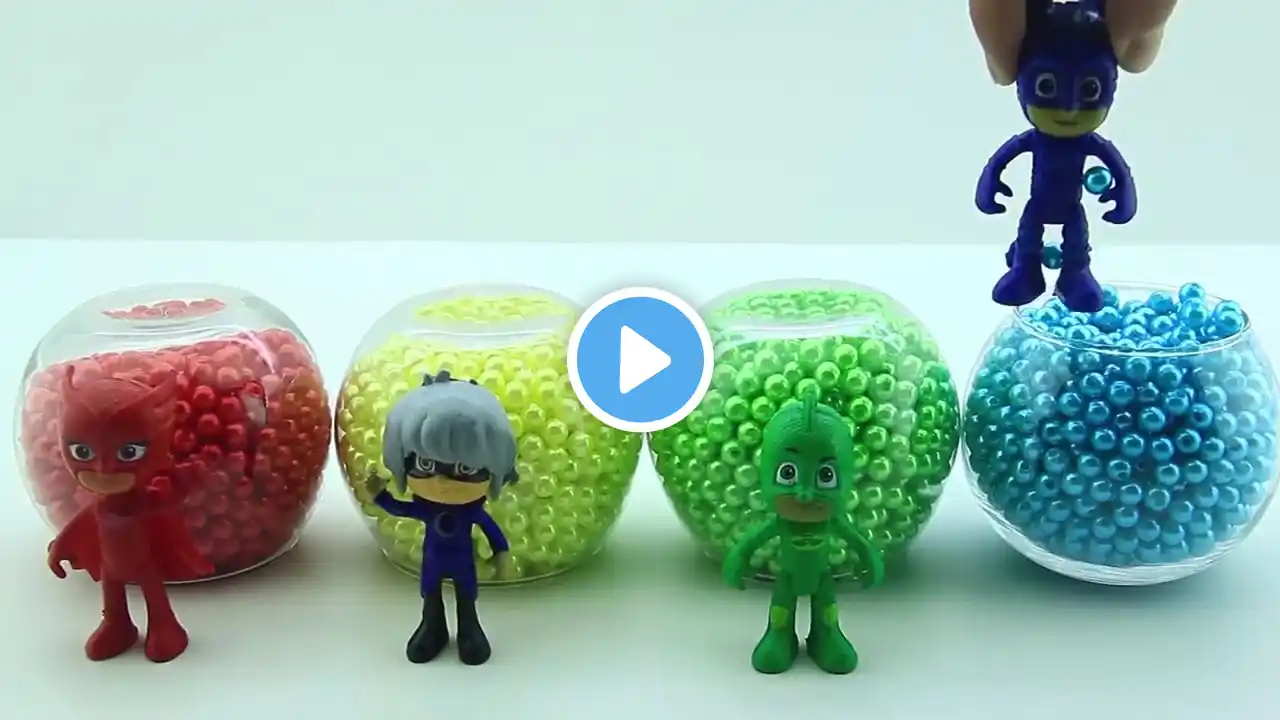 Learn Colors with Pj Masks Wrong heads Toys Bathing Colors Fun