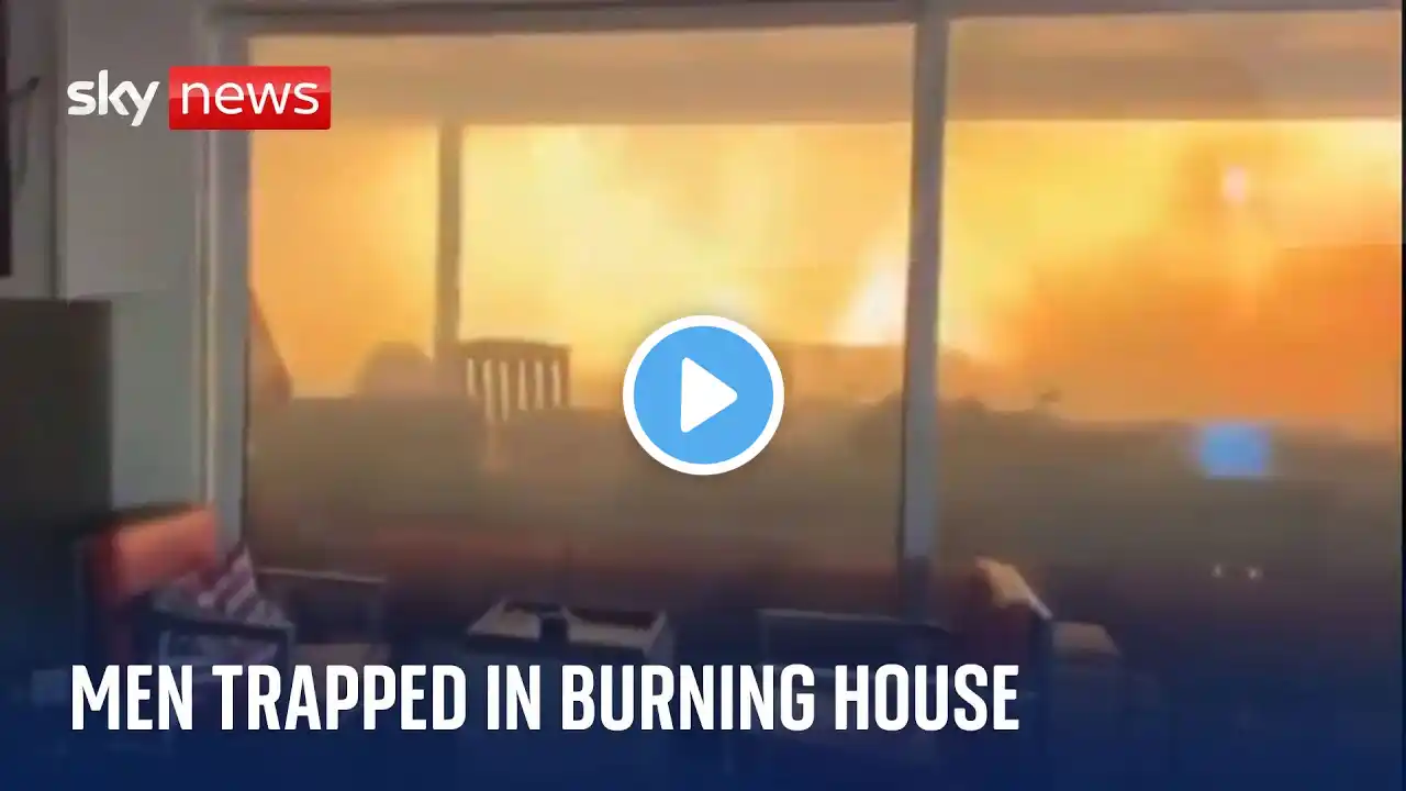 Man films flames surrounding his home in Los Angeles